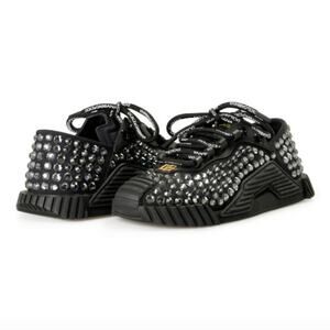 Dolce & Gabbana NS1 Rhinestone Sneakers Black Crystal NIB Size 40.5